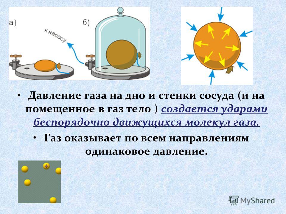 Уменьшает давление газа. Давление газа по всем направлениям. Давление газа на стенки сосуда. Давление в газах. Давление газа физика.