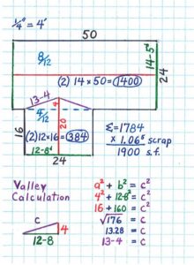 Plan for Calculating Simple Roof Areas