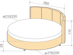 размеры круглой кровати