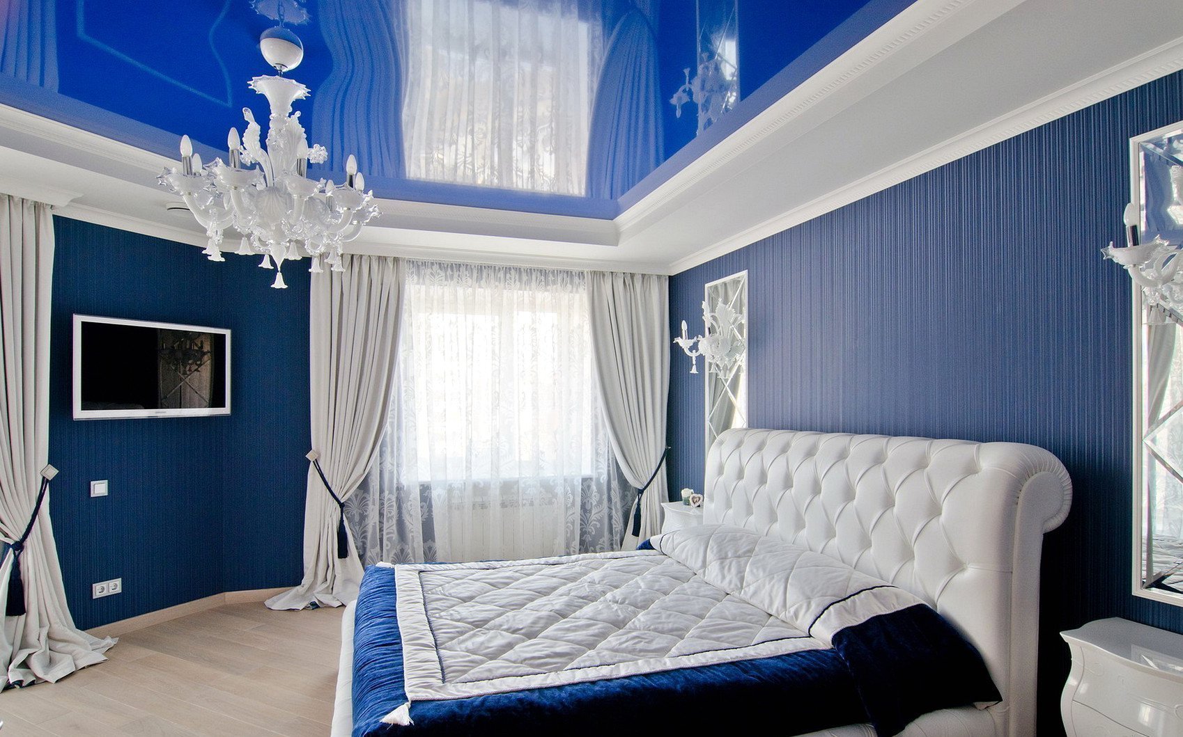 спальня в голубом цвете идеи фото