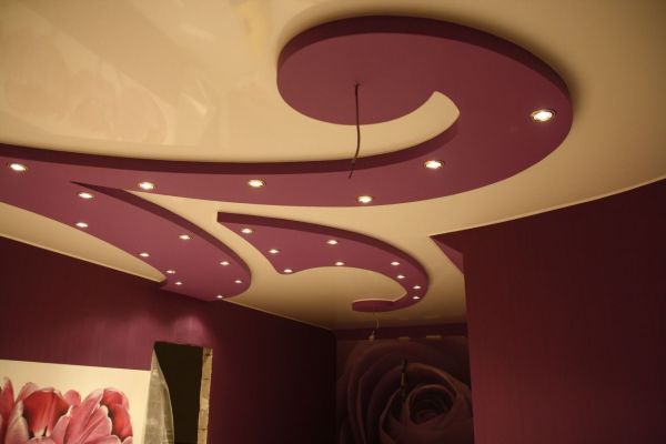 Устройство двухуровневого потолка из гипсокартона с подсветкой