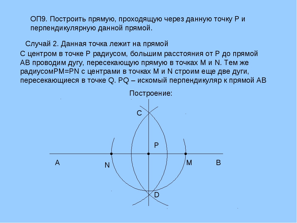 Построить прямую перпендикулярную данной проходящую через точку. Построение прямой перпендикулярной данной. Построение прямой перпендикулярной данной прямой. Построение прямой перпендикулярной данной и проходящей через точку.