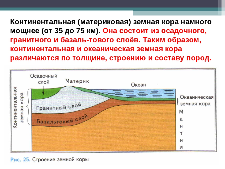 Из каких слоев состоит. Толщина океанической коры составляет. Схема строения материковой и океанической земной коры. Строение материковой земной коры. Строение Континентальной коры.