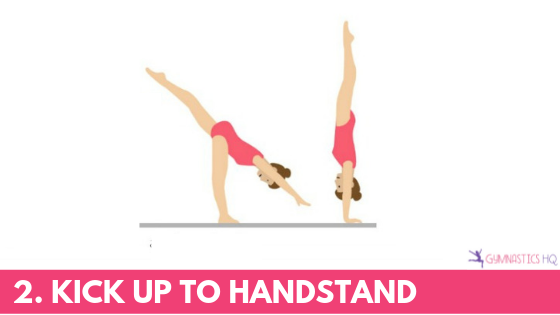 The next step in a cartwheel is to kick up to handstand.