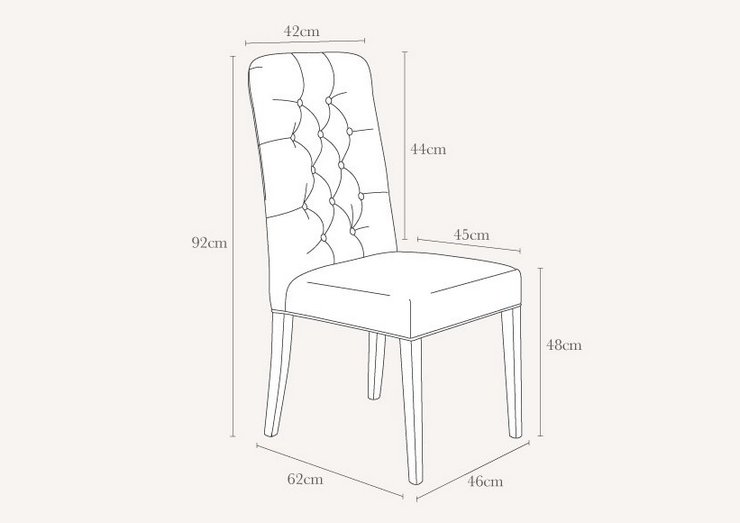 Высота стула со спинкой