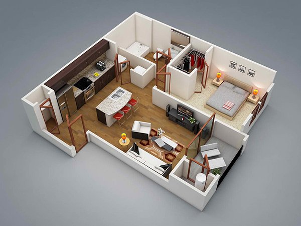 One Bedroom Apartment Plan