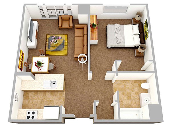 One Bedroom Apartment Plan