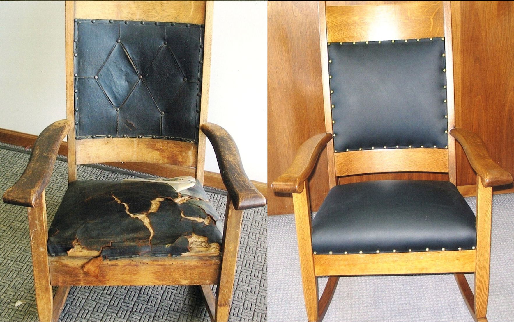 Переделка старого кресла с мягкими подлокотниками
