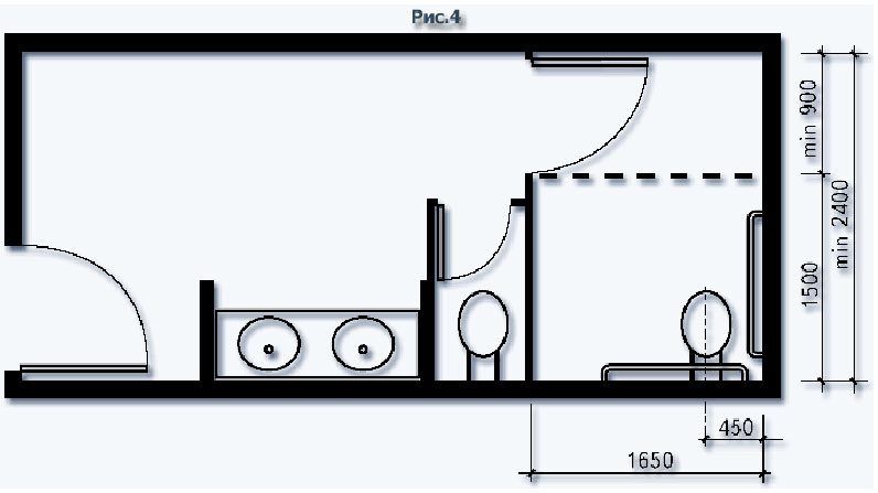 Санузел для инвалидов план