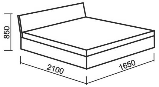 Схема и габаритные размеры кровати для двоих
