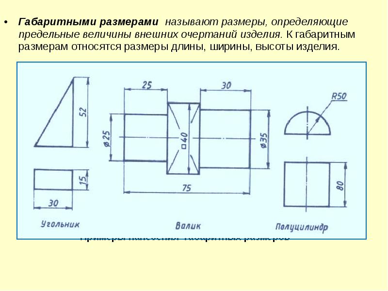 Квадратный размер на чертеже. Как нанести Габаритные Размеры на чертеже. Как узнать Габаритные Размеры детали. Размеры на чертежах ширина длин высота.