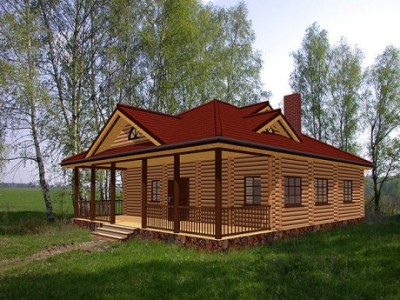 проект одноэтажного деревянного дома для сельской местности
