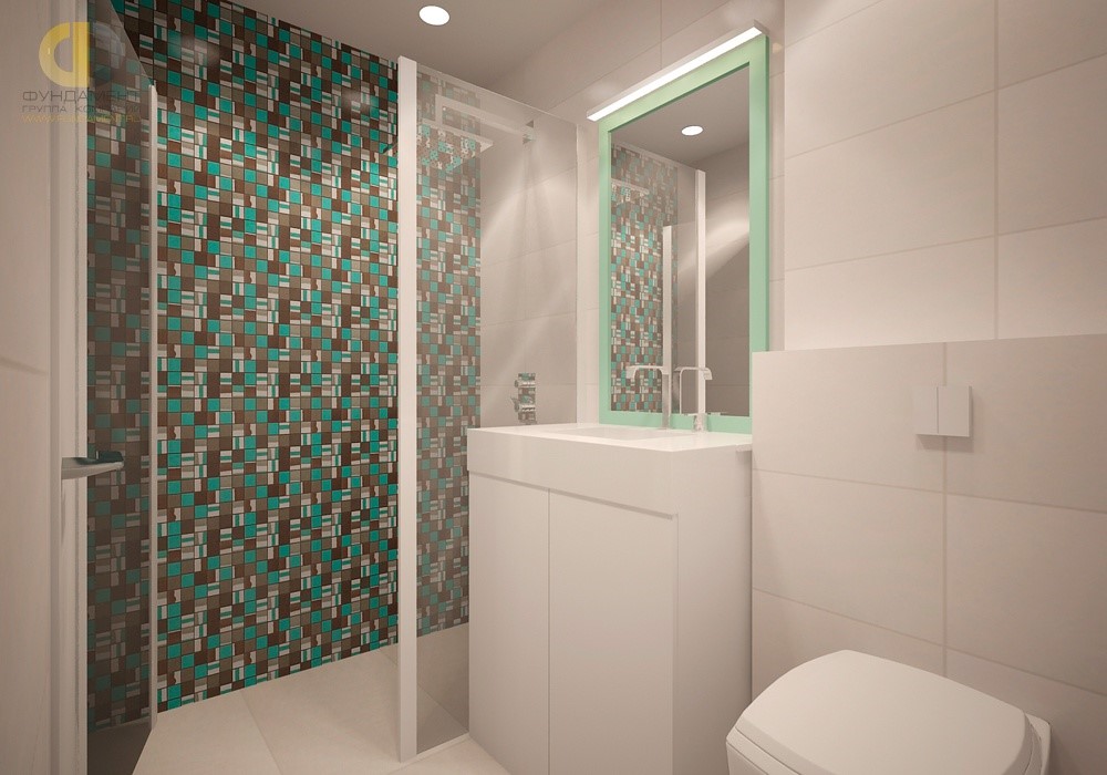 Бирюзовый цвет в интерьере современной ванной комнаты