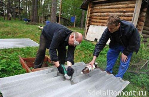 Cutting slate at installation