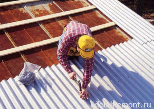 installation of slate on the roof