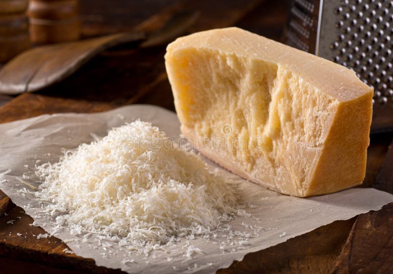 Grated Parmesan Cheese. Freshly grated parmigiano reggiano parmesan cheese stock images