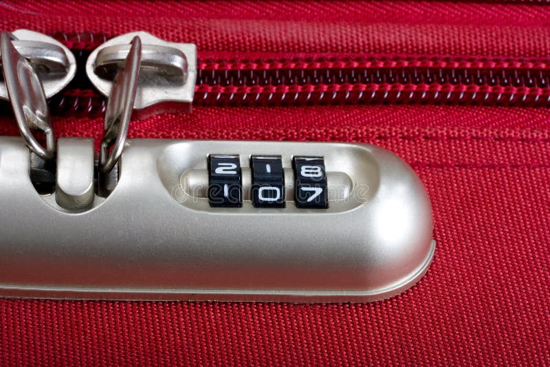 Lock password. Password number lock bag and zipper texture red stock image