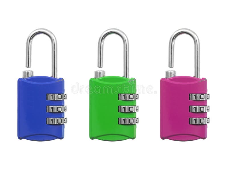 Luggage Lock. A luggage lock isolated against a white background royalty free stock image