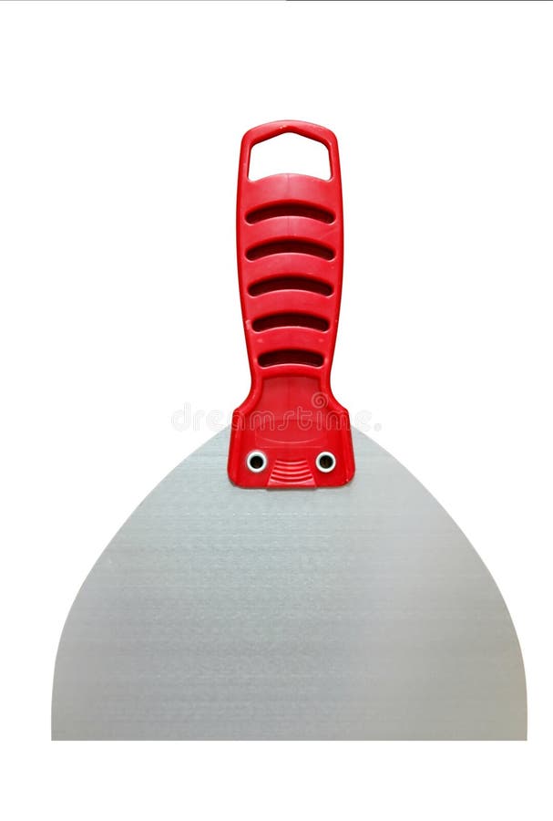 Putty Knife. With copy space on blade. Isolated image with clipping path stock photos