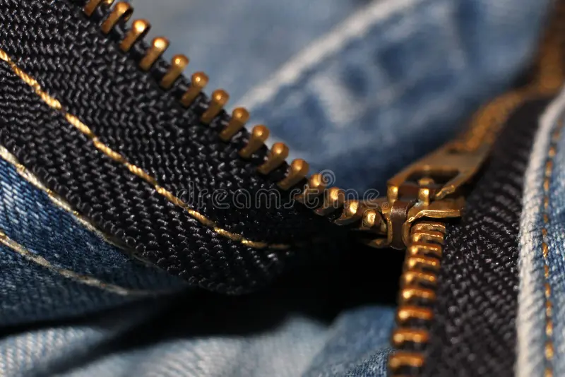 Zipper lock on jeans so close. Fashion royalty free stock images