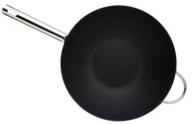 Carbon Steel Induction Wok Pan With Black Interior
