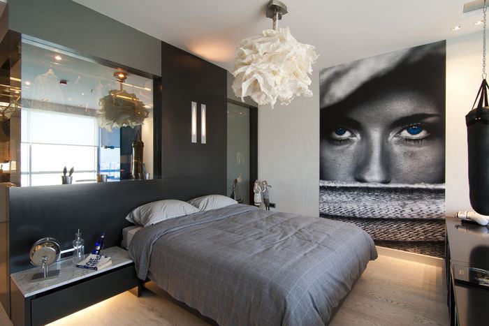 Фотообои в дизайне молодежной спальни в современном стиле