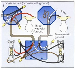 2-way Switch with Lights Wiring Diagram