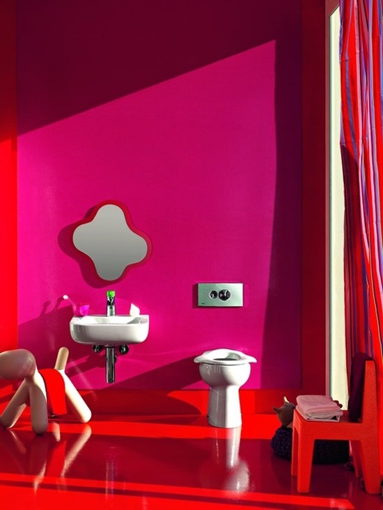 Дизайн ванной в цвете: яркий интерьер ванной